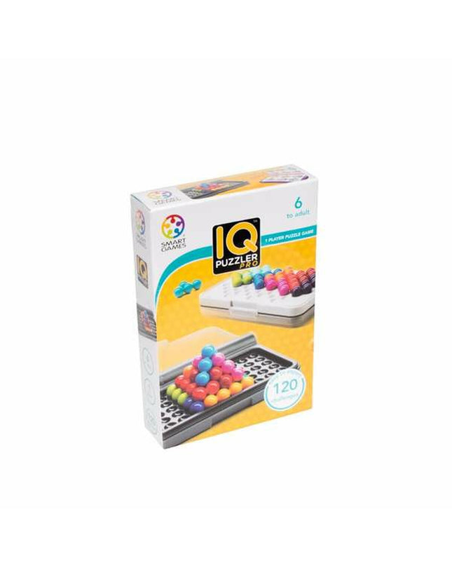 Lúdilo IQ Puzzler Pro educational game with colorful geometric puzzle pieces for kids' brain development and fun learning.