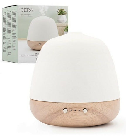 Pranarôm ceramic ultrasonic essential oil diffuser with 180 ml capacity, ideal for home and kitchen decor.