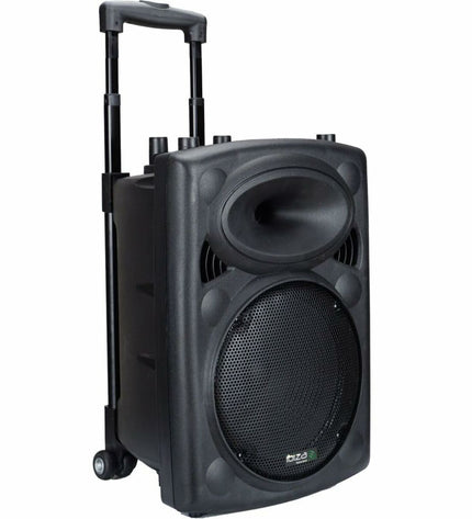 Ledwood PORT8UHF-BT speaker showing black rectangular audio device with control buttons and LED indicators on its front panel.