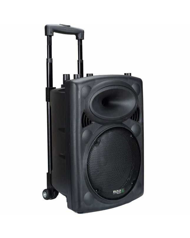 Ledwood PORT8UHF-BT speaker showing black rectangular audio device with control buttons and LED indicators on its front panel.