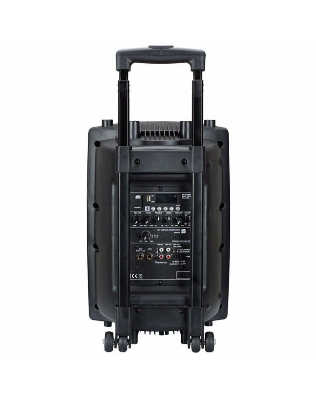 Ledwood PORT8UHF-BT speakers in black with control panel and Bluetooth connectivity, part of audio and hi-fi electronic equipment.