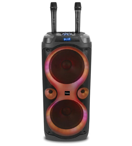 Ibiza Columba karaoke speakers in black, compact audio equipment with built-in controls for high-quality sound and karaoke performance.