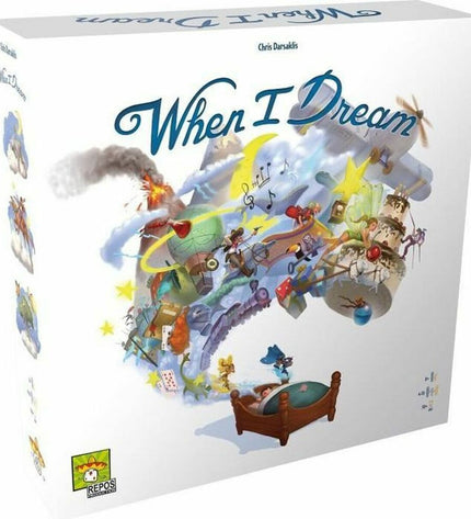Asmodee When I Dream board game box with colorful artwork and game components for children and family entertainment.