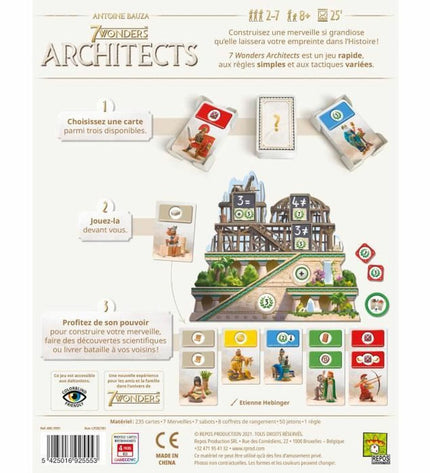 Asmodee 7 Wonders: Architects board game with colorful cards and game pieces for family and friends to play together.