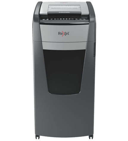 Rexel AutoFeed+ 750X paper shredder for office use, with paper feed tray and control panel for secure document disposal