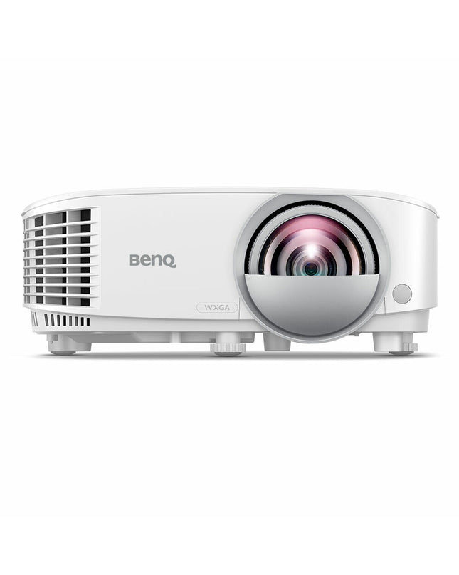 BenQ MW826STH WXGA projector displaying bright video image with 3500 lumens and 1280x800 resolution in a home theater setup