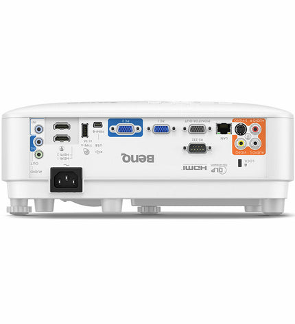 BenQ MW826STH WXGA projector showing a bright video display with 3500 lumens in a home theater setup.