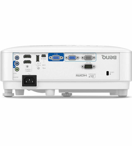 BenQ projector with XGA resolution and 3600 lumens, showing projection image on screen, for home theater and electronics use.