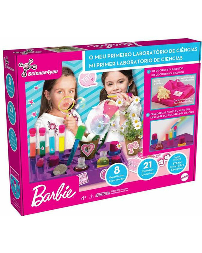 Barbie educational toy game with colorful game pieces and instructions, designed for children to learn and play.