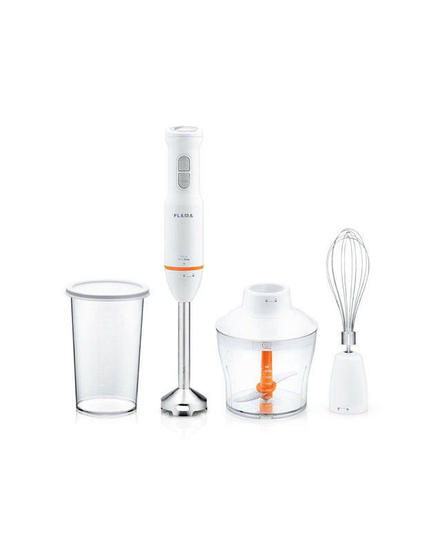 Flama 2052FL hand blender with stainless steel body and 850W motor, suitable for cooking and kitchen tasks.
