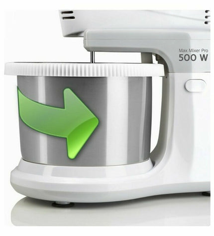 Haeger BL-5BW.009A 2L 500W hand mixer with bowl, compact electric kitchen appliance for baking and cooking.