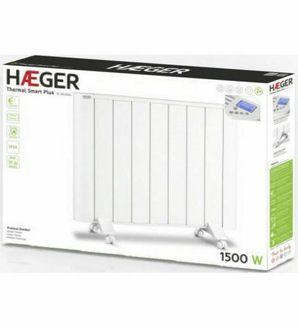 Haeger TE150002A 1500W white portable heater for home and cooking, compact and easy to use.