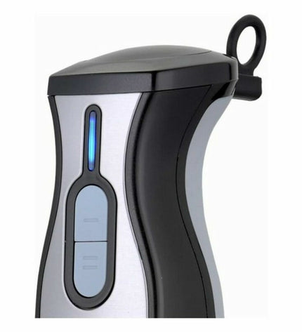 Haeger HB-10B.018A handblender in black and gray with 1000W power, suitable for home cooking and small kitchen appliances.