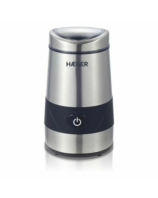 Haeger CG-200.001A electric coffee grinder with 200W power, compact kitchen appliance for fresh ground coffee.