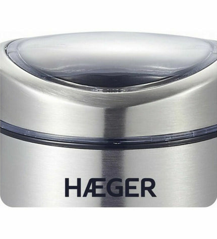 Haeger CG-200.001A electric coffee grinder with 200W motor, compact design for home use, suitable for coffee and tea preparation