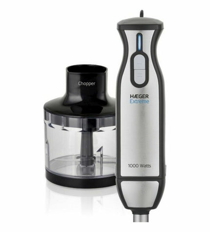 Haeger HB-10C.019A black 1000W mixer for home cooking, compact electric kitchen appliance with stainless steel beaters