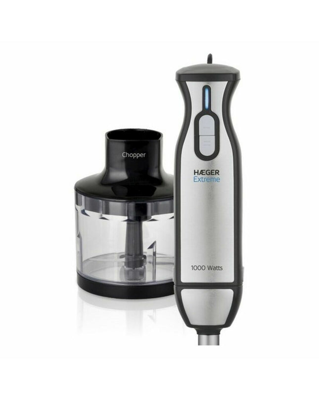 Haeger HB-10C.019A black 1000W mixer for home cooking, compact electric kitchen appliance with stainless steel beaters
