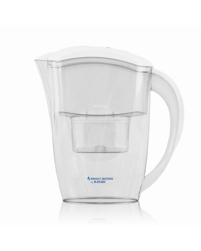 White Haeger WJ-24W.004A water jug with filter, 2.4L capacity, suitable for home and kitchen use.