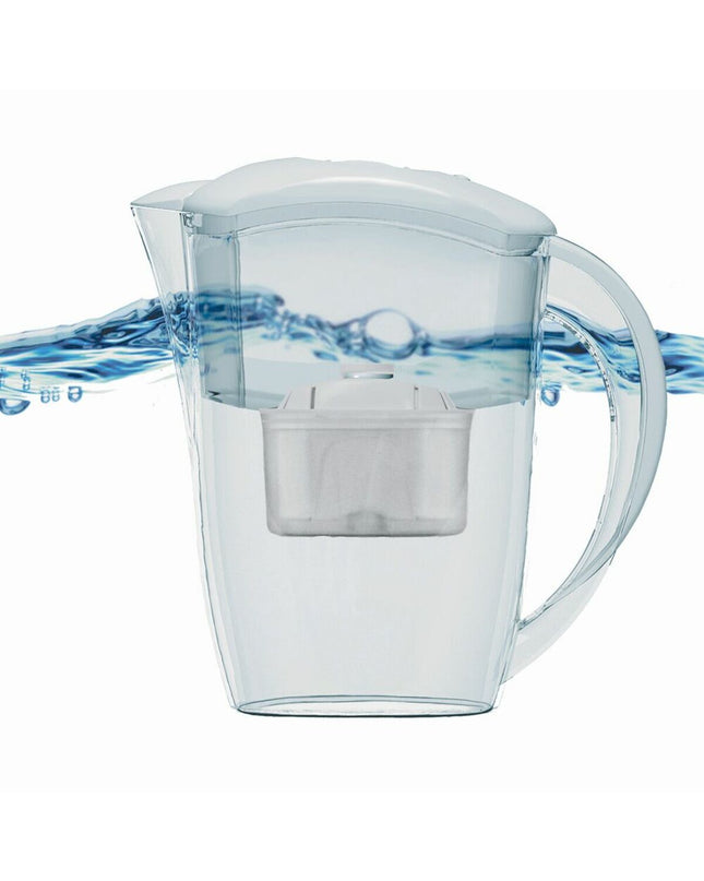 Haeger WJ-24W.004A white 2.4L kettle with filter, suitable for home cooking, shown with a clean, modern design.