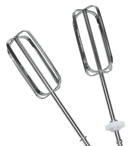 Haeger BL-5BW.014A white 500W hand mixer with beaker for home cooking and small electric kitchen tasks.
