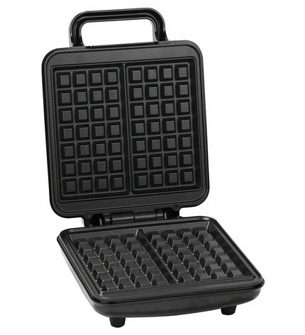 Haeger WM-140.001A waffle maker, 1400W, compact electric kitchen appliance for making waffles, black with control knob