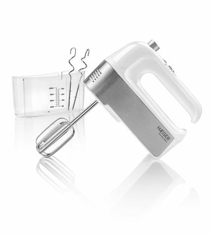 Haeger BL-3HW.015A handheld mixer with mixing bowl, 300W electric kitchen appliance for baking and cooking.