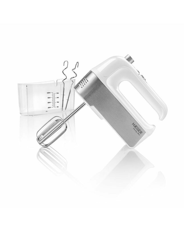 Haeger BL-3HW.015A handheld mixer with mixing bowl, 300W electric kitchen appliance for baking and cooking.