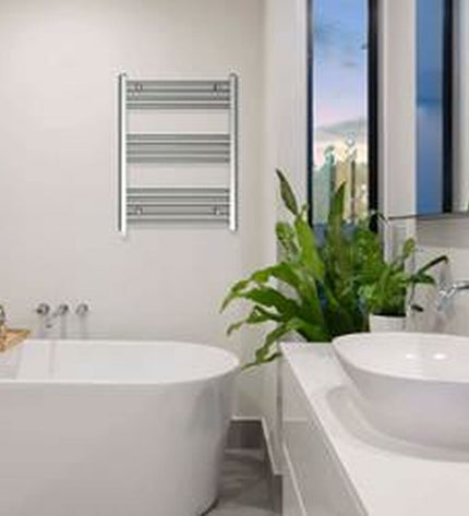 Haeger TW-30C.004A electric wall-mounted towel rack in white, 80x60 cm, with 300W power for bathroom use