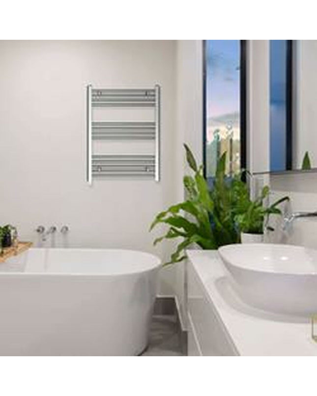 Haeger TW-30C.004A electric wall-mounted towel rack in white, 80x60 cm, with 300W power for bathroom use