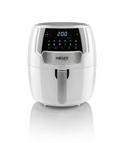 Haeger AF-D42.007A white air fryer with 1500W power, compact design, suitable for home cooking and small electric appliances.