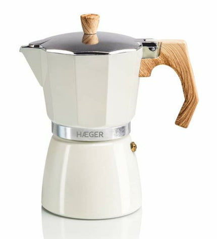 Haeger Italiaanse koffiepot CP-06A.010A for brewing coffee, made of stainless steel, kitchenware for coffee and tea preparation