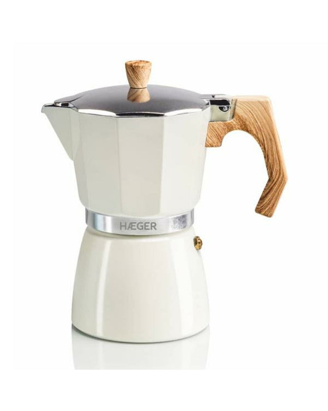 Haeger Italiaanse koffiepot CP-06A.010A for brewing coffee, made of stainless steel, kitchenware for coffee and tea preparation