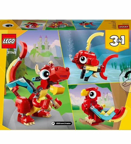 Lego Creator Red Dragon building toy with 149 pieces, featuring a detailed red dragon model from Lego.