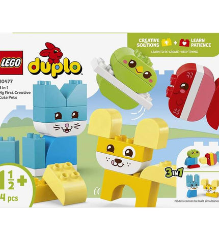 Lego 10477 building toy set featuring colorful plastic bricks and assembled structures for creative play.