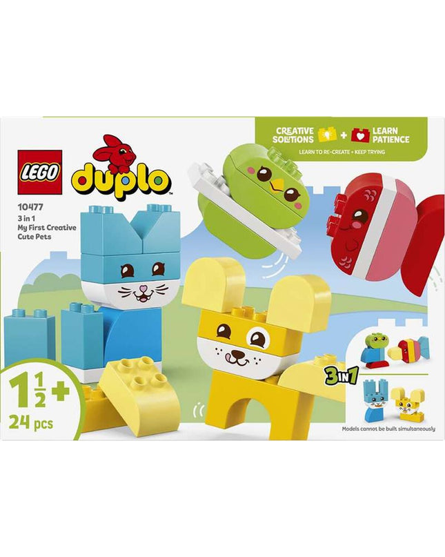Lego 10477 building toy set featuring colorful plastic bricks and assembled structures for creative play.