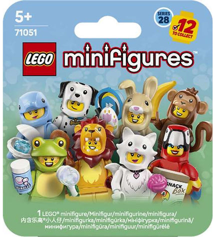 Lego Minifigures 71051 toy set featuring colorful Lego characters on a play surface, suitable for children’s building games.