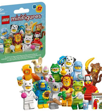 Lego Minifigures 71051 toy set featuring colorful Lego characters with detailed outfits and accessories for creative play.