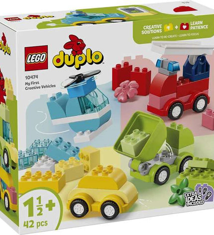 Lego Duplo Bouwspel with colorful large bricks for young children, featuring various playful structures and figures.