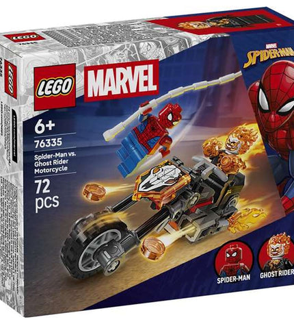 Lego Bouwspel 76335 toy set featuring colorful building blocks and assembled structures on a white background.
