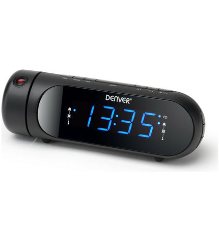 Radio alarm clock FM by Denver Electronics CPR-700 in black, featuring digital display and modern audio design.