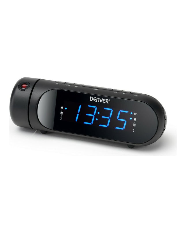 Radio alarm clock FM by Denver Electronics CPR-700 in black, featuring digital display and modern audio design.