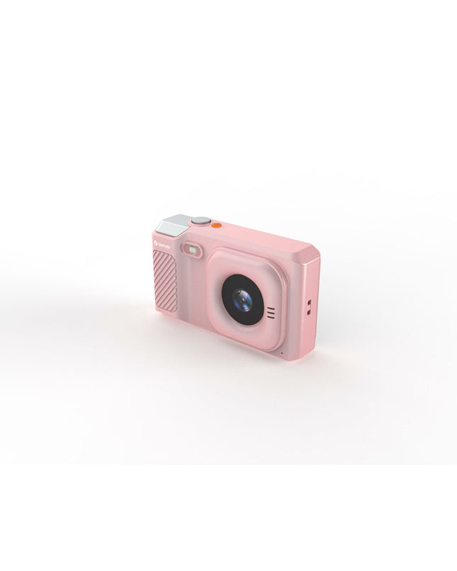 Digital camera by Denver Electronics showing front view with lens, buttons, and compact design for photography and videography.