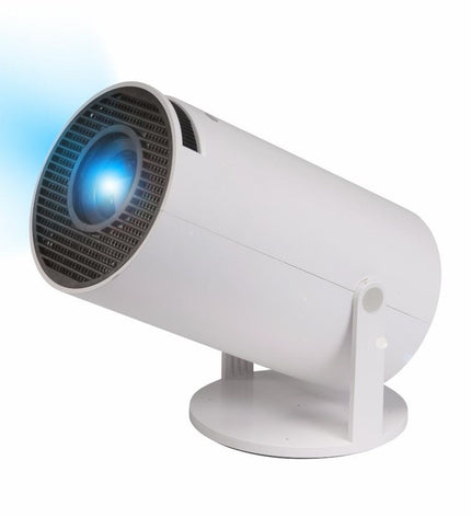 Denver Electronics PR-2500 projector displaying a bright 1920x1080 HD image for home theater and electronic entertainment.