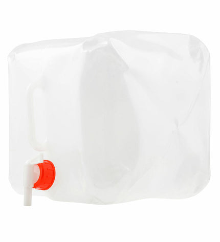 Outfit Waterhouder Outfit Wit 10L, collapsible portable water container for outdoor camping and hiking, 23x23x25 cm.