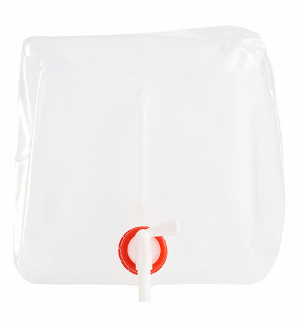 Outfit Waterhouder Outfit Wit 10L, foldable camping water container, 23x23x25cm for outdoor camping and hiking activities.