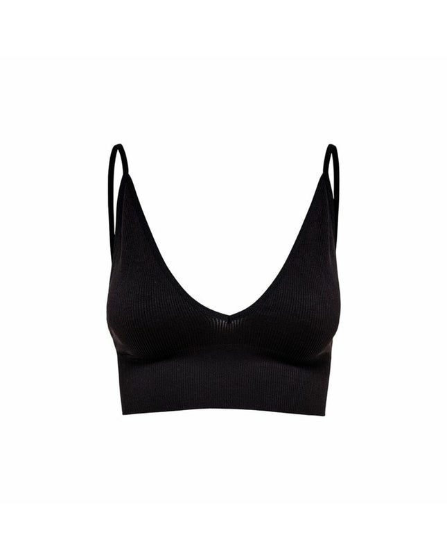Dames sporttopje by Only Vicky Rib Seamless V-neck, ideal for dance and outdoor activities, in a fitted, seamless design.