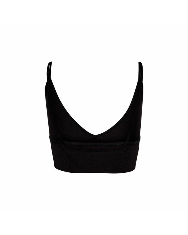 Dames sporttopje by Only Vicky ribbed seamless V-neck, ideal for dance and outdoor activities, shown in a close-up image.