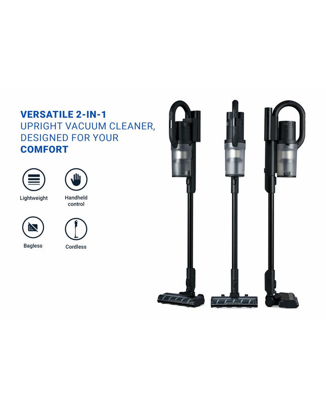 Nilfisk S1 PETCARE steel stofzuiger for home cleaning, showing the vacuum cleaner with attachments on a tiled floor.