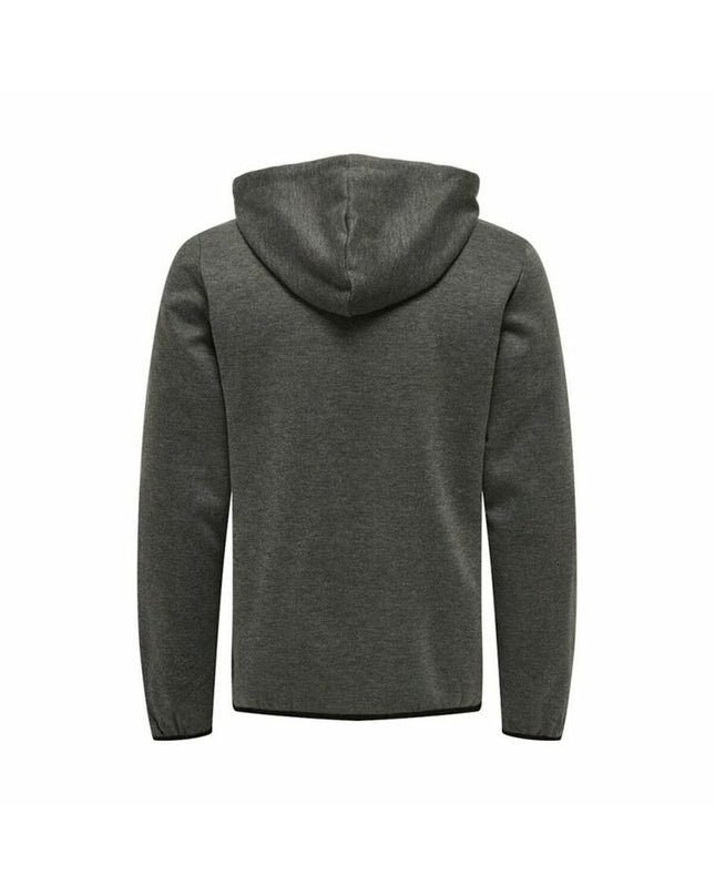 Dark gray men's sport jacket by Only & Sons, casual outdoor sportswear with a comfortable fit and lightweight material.