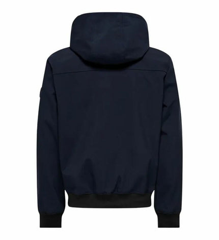 Men's navy blue sport jacket from Only & Sons, outdoor and sport clothing, with a casual fit and zip-up front.